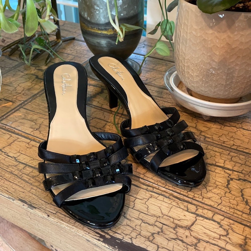 Cole Haan Nike Air black sandal heel NWOT SZ 7